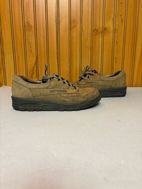 Mephisto womens Olive Brown Lace-Up Comfort Sneakers